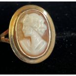 9ct gold cameo ring Size J