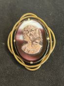 Pinch-beck cameo brooch