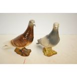 2 Beswick Pigeons blue & brown