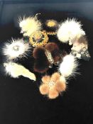 Bag of 1950's fur brooches