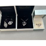 Pandora silver earrings, silver chain & pendant &