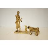 Very heavy brass black smith figure together with