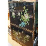 Large Chinese style lacquered cabinet 153 cm x 112