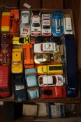 Collection of model vehicles, majority vintage cor