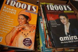 Box of Folk roots magazines