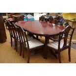 Very clean extending dining table 6 chairs 2 carve