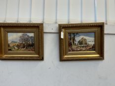 Pair of oil on boards signed Vincent Selby