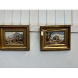 Pair of oil on boards signed Vincent Selby