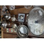 Silver plated ware to include a gentleman's flask