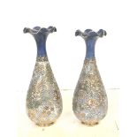 Pair of Doulton stoneware bud vases