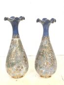 Pair of Doulton stoneware bud vases