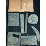 Nine copper and bronze early printing plates