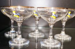 Five babycham glasses