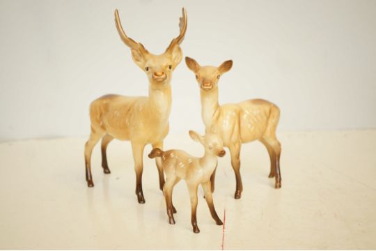 Beswick deer family stag, doe, fawn