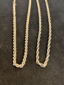 2 Silver rope necklaces