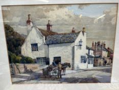 John Francis Bee original village watercolour. John Bee was a rail poster designer in the 1930's. 40