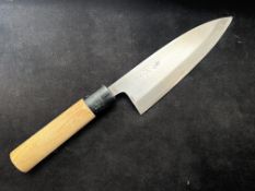 Antique Japanese Chefs Knife signed Toyokatsu, wit