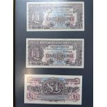 3x British armed forces £1 notes