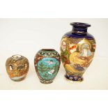 Japanese vase, lidded pot, cloisonne vase (damage