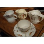 3x Shavings mugs & Victorian moustache cup & sauce