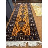 Afghan runner approx 77 cm W X 284 cm L