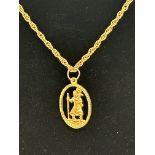 9ct gold chain and pendant, 6.8grams, chain length