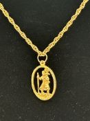 9ct gold chain and pendant, 6.8grams, chain length