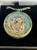 oriental silver tiger necklace