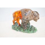 Anita Harris bison side in gold, 23cm wide