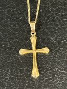 9ct Gold chain & cross pendant Chain Length 48 cm
