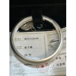 9999 Chinese silver bangle with box & coa