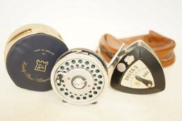 Hardy fly reel together with a Abu delta 5 reel