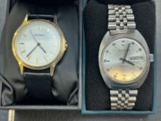 Sekonda day.date vintage wristwatch & 1 other Seko