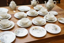 A Japanese lithophane tea service with unusual and