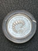 50th Anniversary silver proof £2 coin with COA