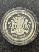 1998 Silver proof Piedfort 1 pound coin with coa