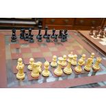 Chess set with glass board