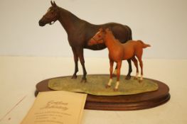 Border fine arts thoroughbred mare and foal, limit
