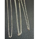 3 Silver chains Weight 33g