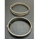 2 Silver bangles Total weight 30g