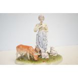 Continental pottery figure & animals