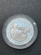 Silver proof 5 pound coin Alderney 1995 with coa