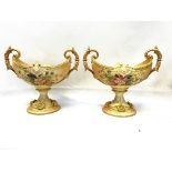Royal Worcester 194 pair of twin handed footed dis