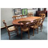 Grange extending dining table with 8 chairs - rush