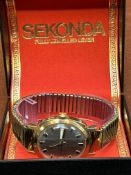 Vintage day date Sekonda wristwatch with original