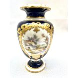 Royal crown derby vase signed Dean Height 10 cm