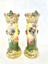 Pair of early 20th century twin handled vases with