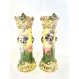 Pair of early 20th century twin handled vases with