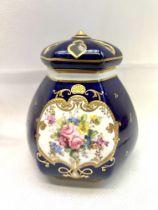 Royal crown derby hand painted cobalt blue pot pou