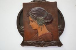Ernst Wahliss art nouveau plaque possibly plaster